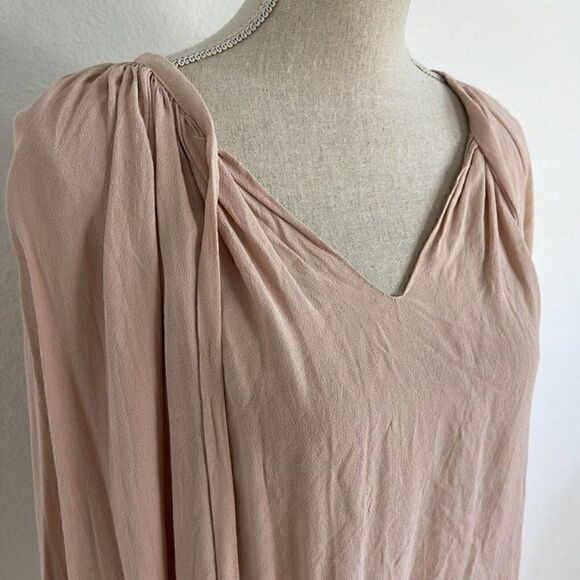 Muche Muchette Women's Pink Flowy Peasant Blouse Tassel Boho Shirt Top OS NWT - Picture 11 of 12